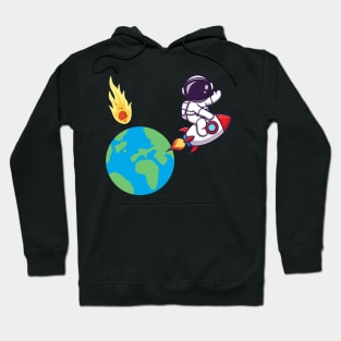 Cute Astronaut Escape Earth Before It Ends Hoodie